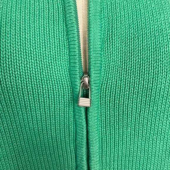 THE Tog Shop Green Full Zip Mock Neck Knit Sweater with Pockets Women's Size PXL - Picture 3 of 12